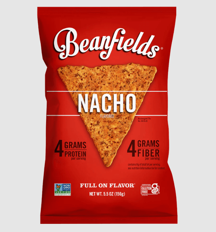 Beanfield vegan chips nacho flavor