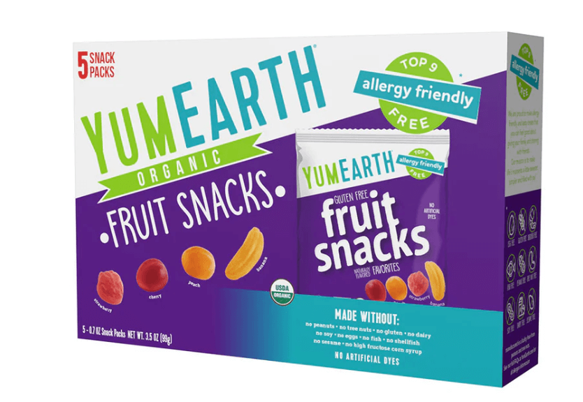 YumEarth fruit snacks packaging